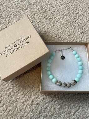 YLF Sterling Silver, Lava Rock, Turquoise Diffuser Bracelet